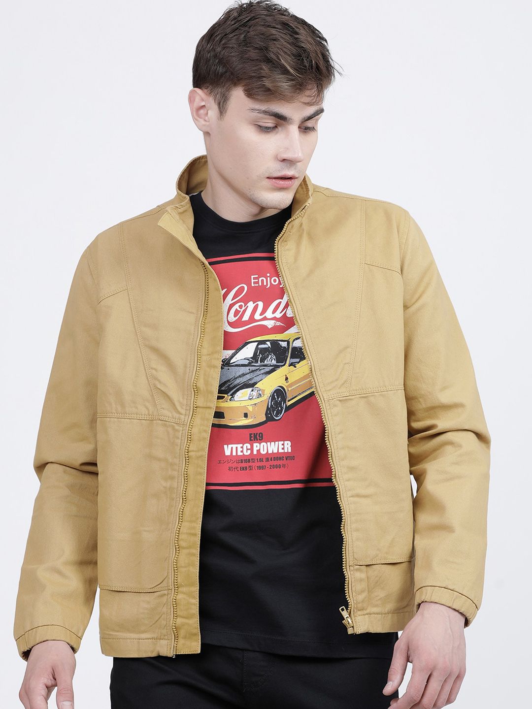 HIGHLANDER Men Khaki Padded Jacket