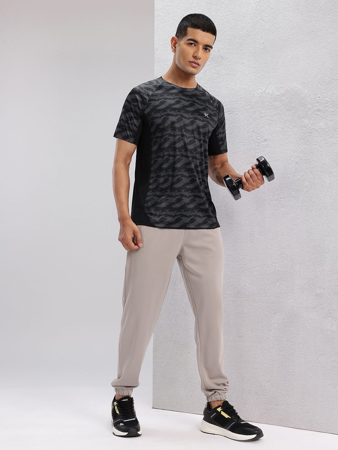 HRX by Hrithik Roshan Abstract Print Rapid-Dry Training T-shirt