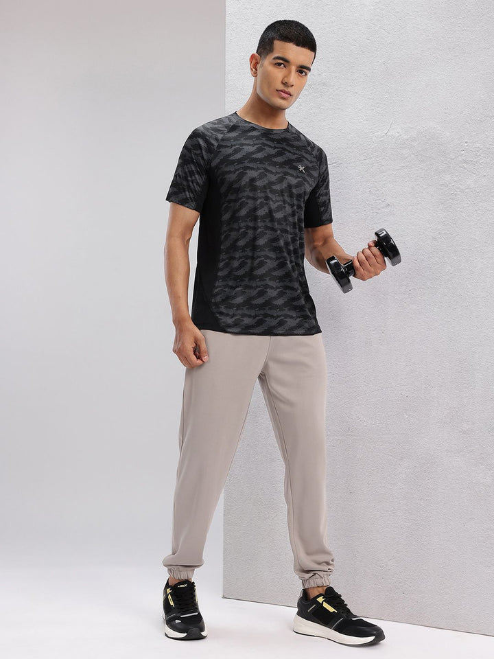 HRX by Hrithik Roshan Abstract Print Rapid-Dry Training T-shirt