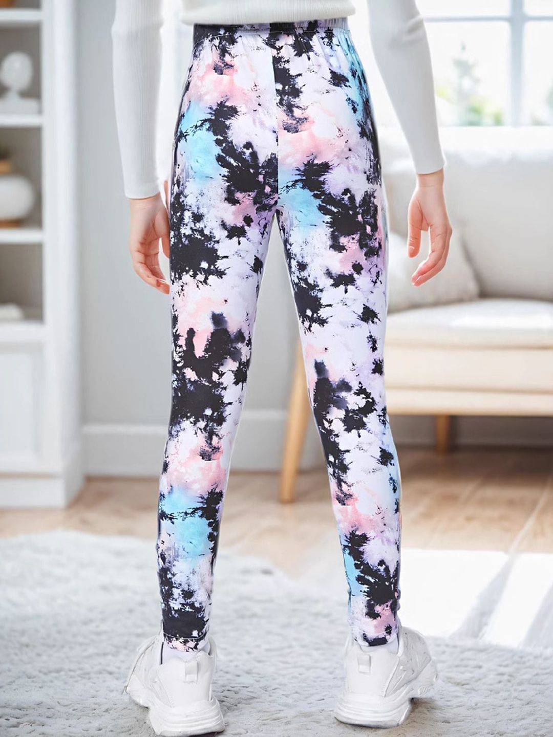 YK Girls Printed Pure Cotton Ankle Length Leggings