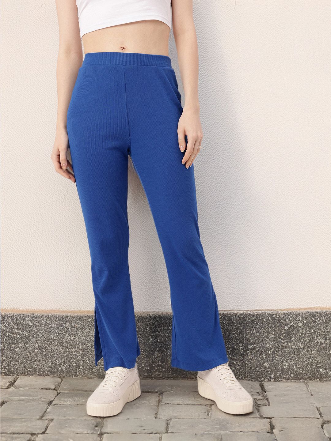 DressBerry Women Nostalgic Flare Rib Knit Leggings