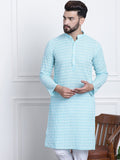 SOJANYA Kolar Mandarin Sulam Bunga Pure Cotton Kurta Lurus
