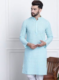 SOJANYA Kolar Mandarin Sulam Bunga Pure Cotton Kurta Lurus