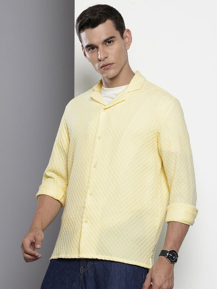 The Indian Garage Co Textured Drop-Shoulder Sleeves Relaxed Fit Casual Shirt