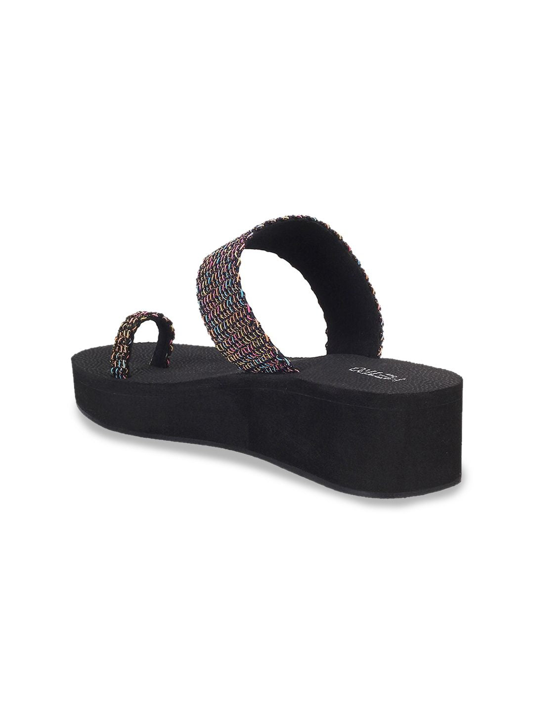 Metro Textured One Toe Flatform Heels