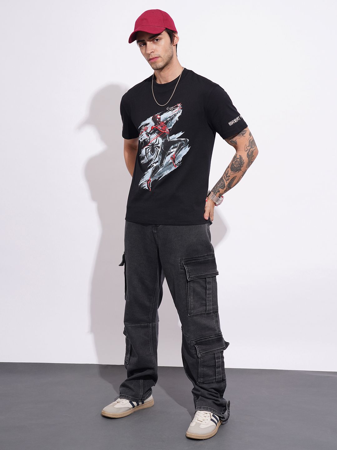 Being Human Spider-Man Graphic Printed Pure Cotton T-shirt