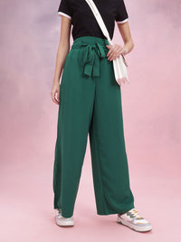 DressBerry Women High-Rise Pleated Trousers  Comes With a Belt