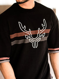 Lengan Powerlook Drop-Shoulder dicetak T-shirt besar