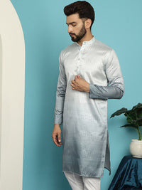 SOJANYA Mandarin Collar Ombre Silk Cotton Kurta