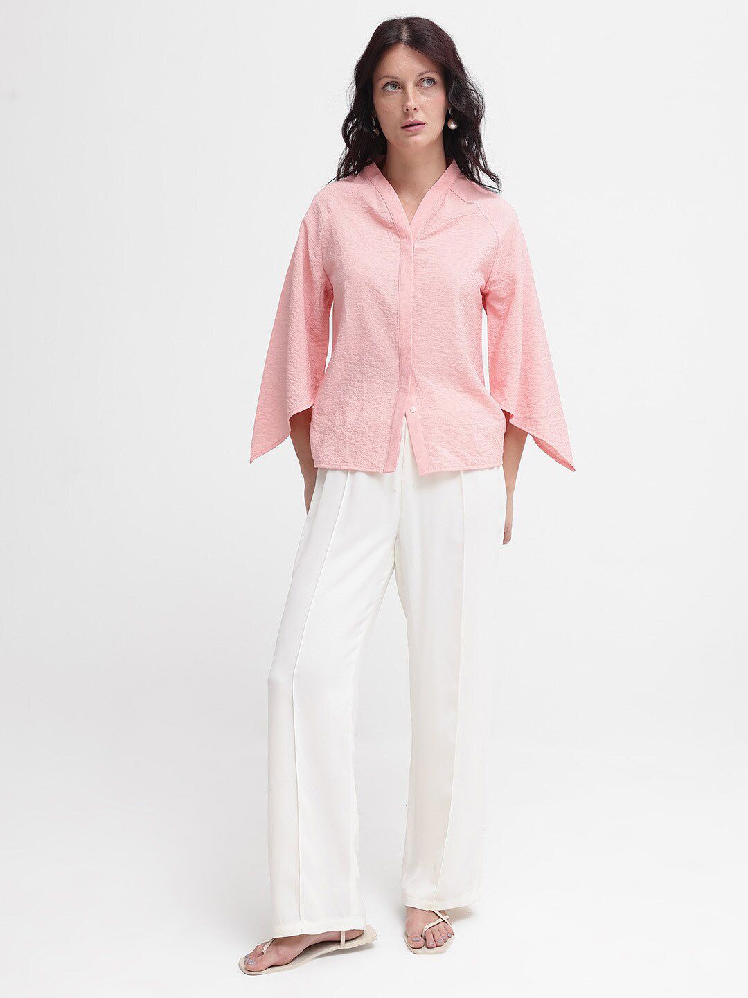 RAREISM Flared Sleeve Cotton Top