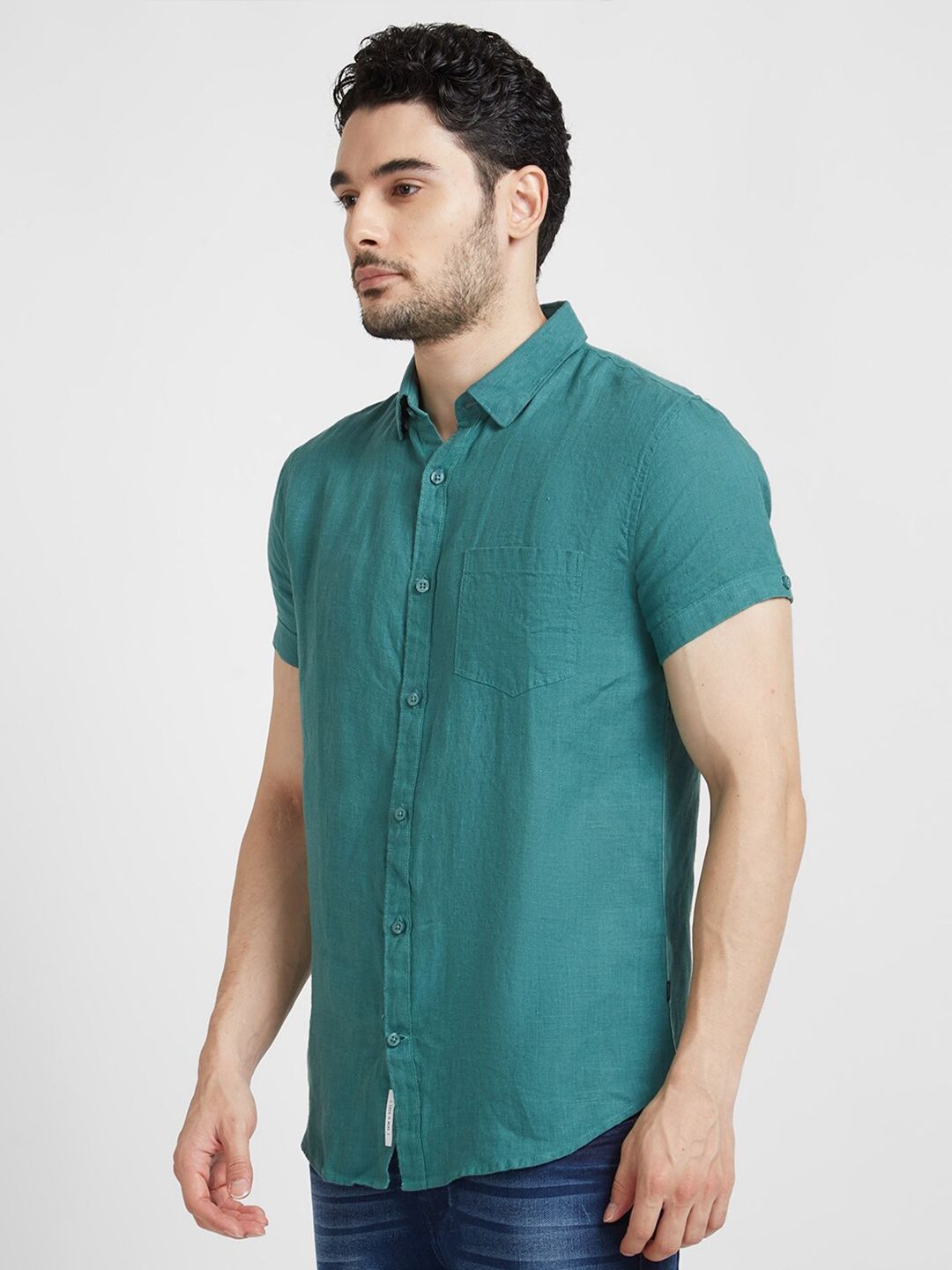 SPYKAR Linen Classic Opaque Casual Shirt