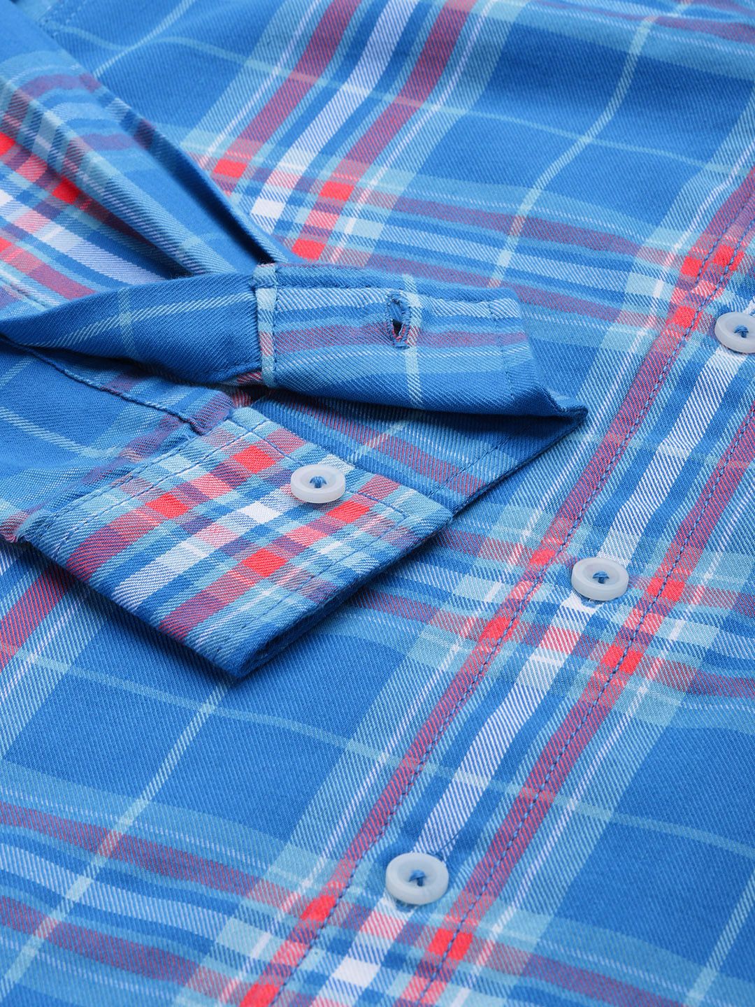 The Indian Garage Co Men Tartan Checked Cotton Casual Shirt
