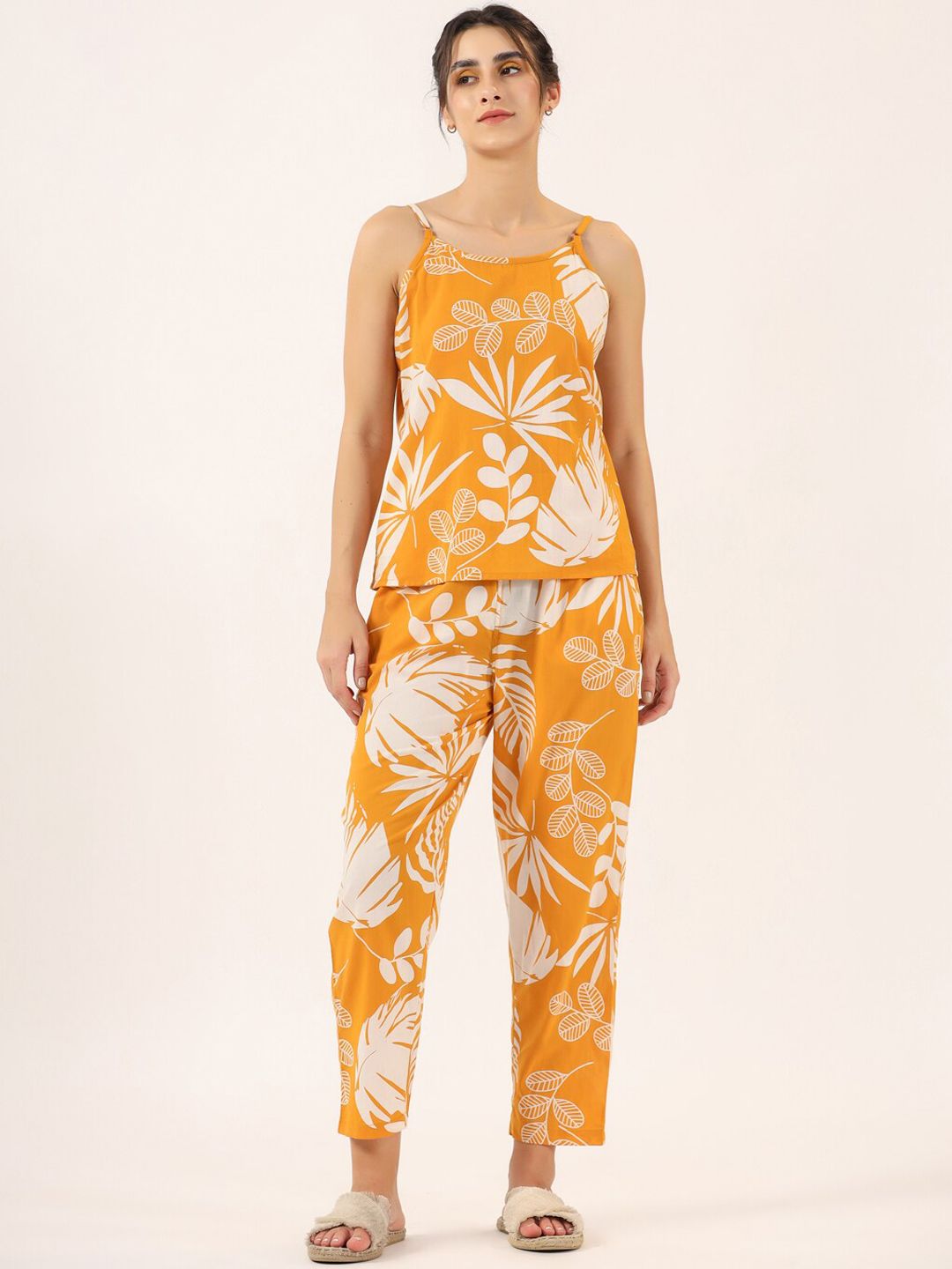 SANSKRUTIHOMES Floral Printed Pure Cotton Night Suit With Robe