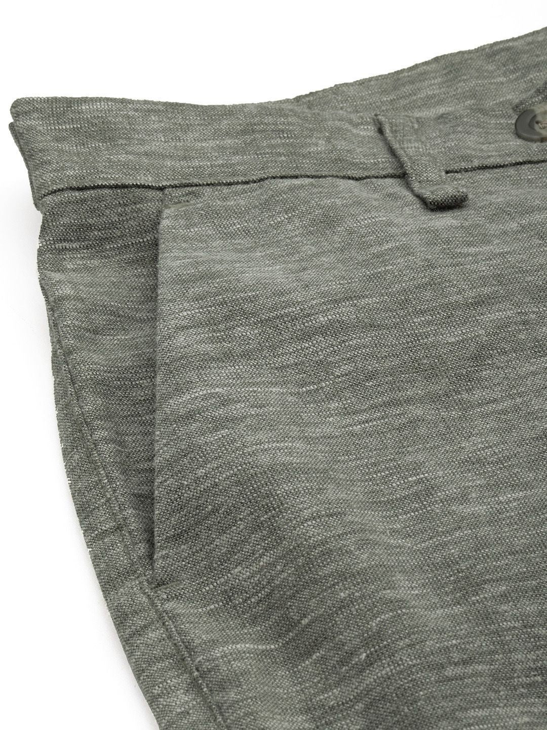 The Indian Garage Co Men Textured Slim Fit Chinos Trousers