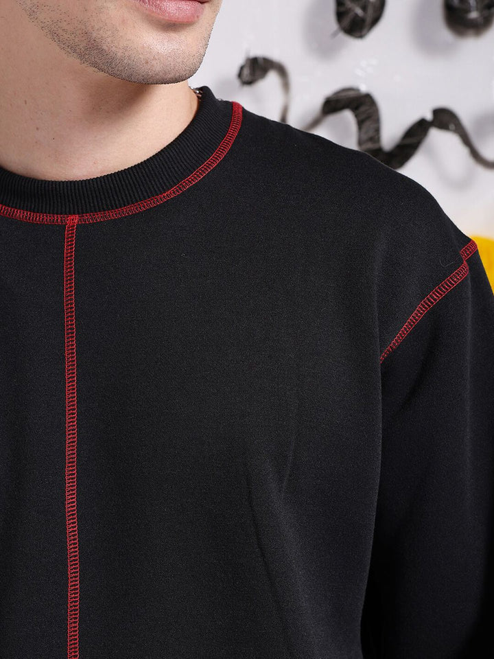 The Indian Garage Co Round Neck Long Sleeves Embroidered Pullover Sweatshirt