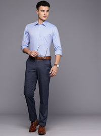 Raymond Pure Cotton Self-Design Geometric Slim Fit Formal Shirt