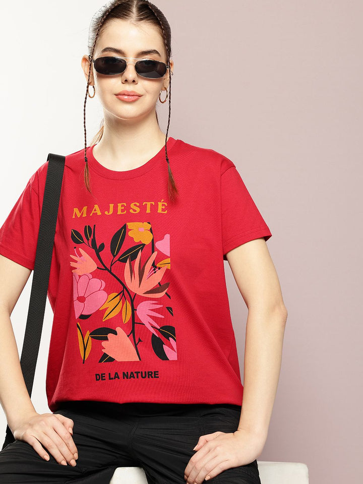 DILLINGER Floral Printed Boxy Fit Pure Cotton T-shirt