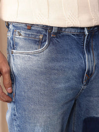 Mr Bowerbird Men Tapered Cropped Heavy Fade Stretchable Jeans