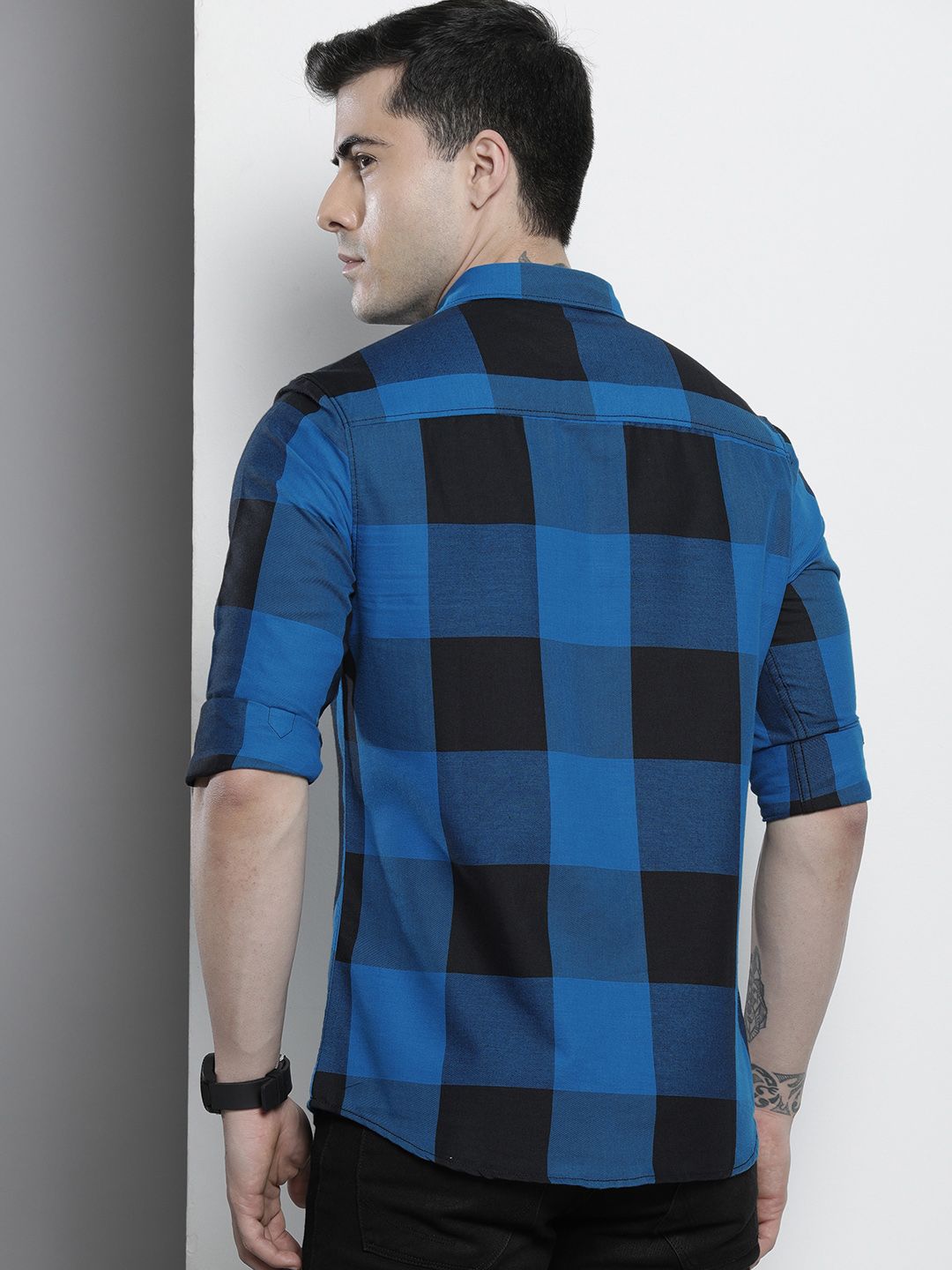 The Indian Garage Co Men Buffalo Checked Casual Cotton Shirt