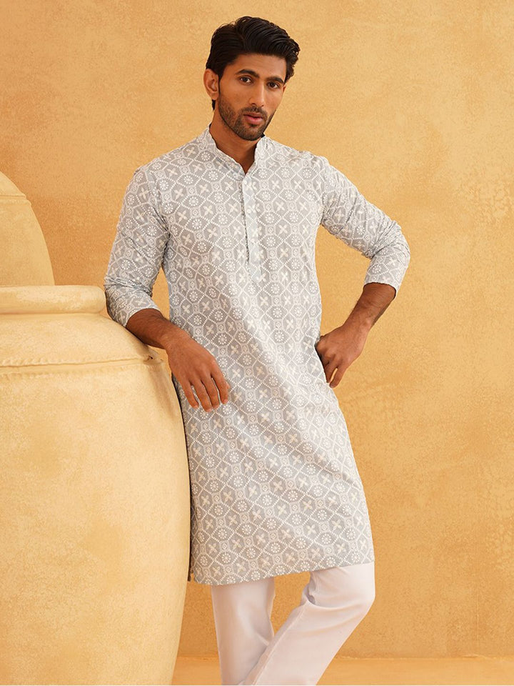 SOJANYA Kurta Lurus Labuci Sulam Etnik Kapas Tulen