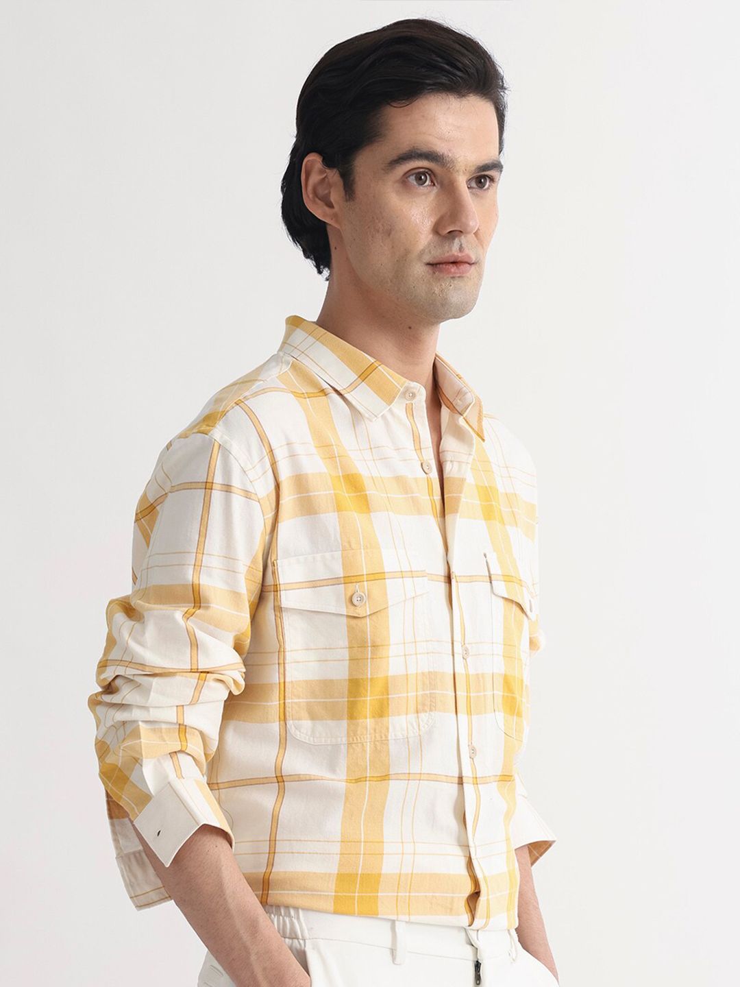RARE RABBIT Men Bern Tartan Checked Slim Fit Shirt