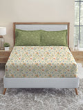 TRIDENT English Chintz Soft Comfort Flat 210TC King Pure Cotton Bedsheet Set