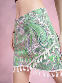 DressBerry Paisley Print Skorts with Tassels