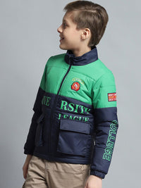 Monte Carlo Boys Mock Collar Colourblocked Casual Lightweight Padded Jacket