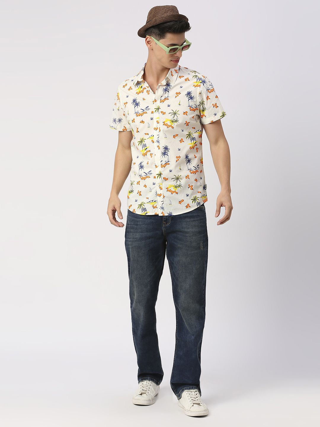 Being Human Men Slim Fit Floral Printed Opaque Casual Shirt