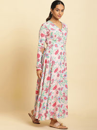 W Floral Printed Kurta with Trousers & Dupatta