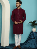 SOJANYA Kurta Kapas Tulen Sulaman dengan Churidar