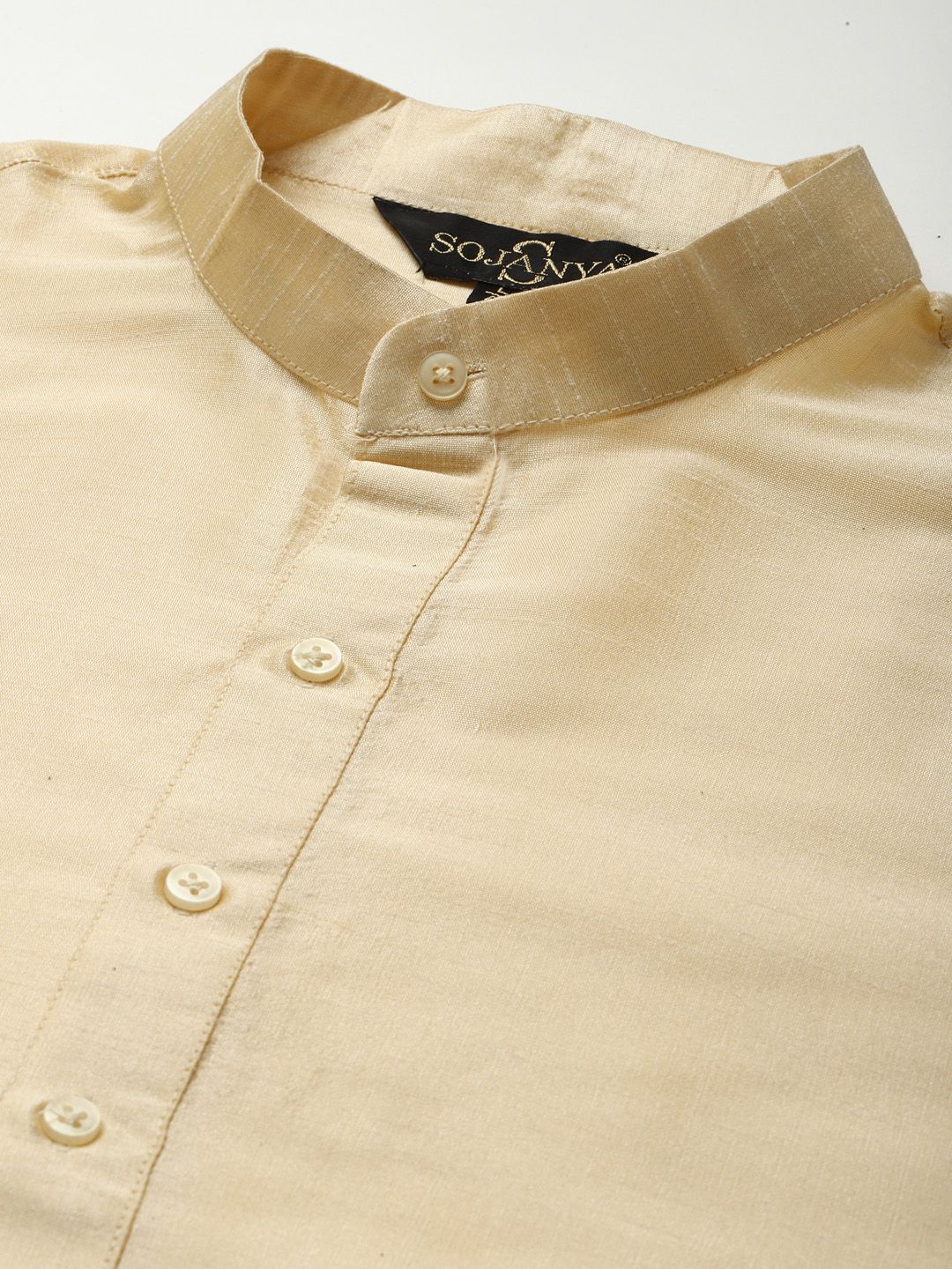 SOJANYA Kurta Motif Etnik Berwarna Emas Lelaki dengan Churidar