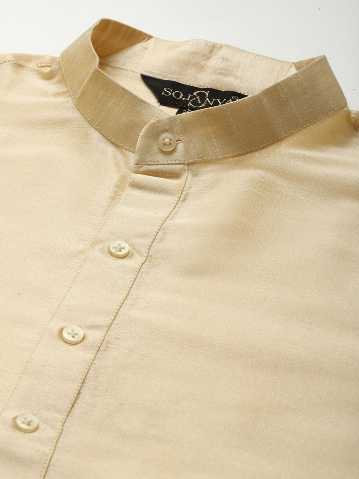 SOJANYA Men Gold-Toned Ethnic Motifs Kurta with Churidar