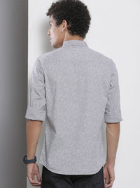 The Indian Garage Co Men Grey Printed Pure Cotton Casual Shirt