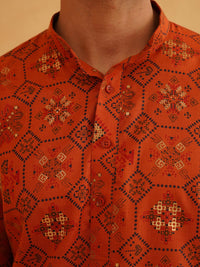 SOJANYA Motif Etnik Bercetak Kurta Lurus Dengan Piyama