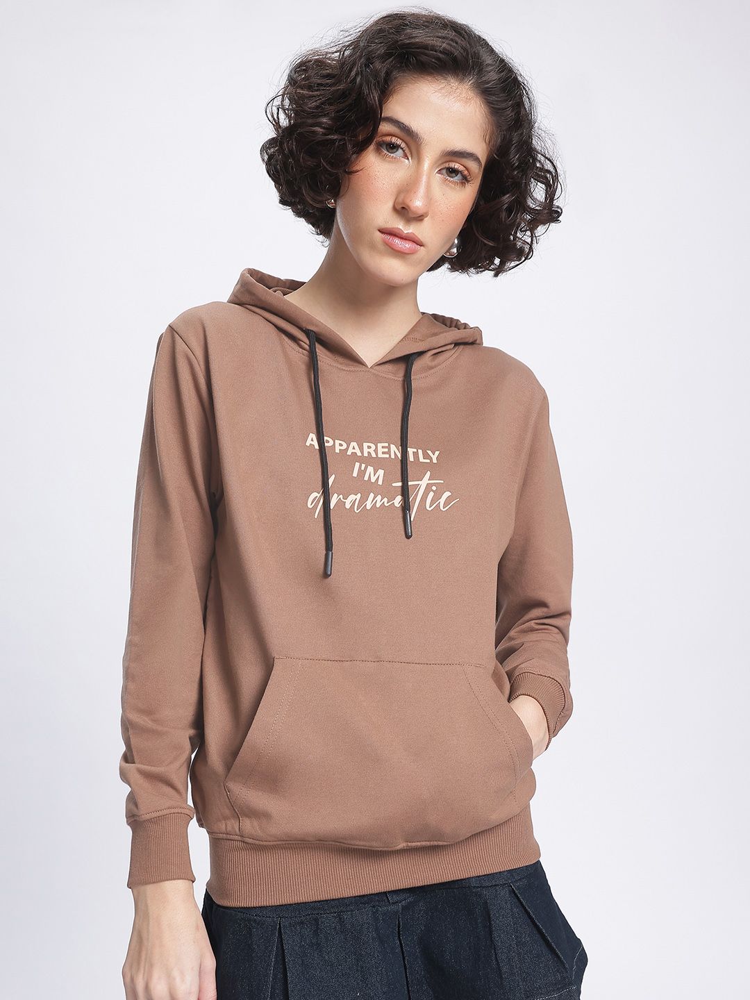 DressBerry Textual Printed Hooded Sweatshirt