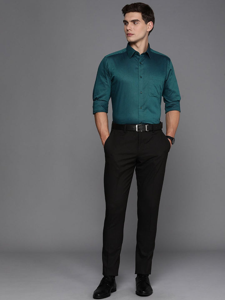 Raymond Pure Cotton Textured Slim Fit Opaque Formal Shirt