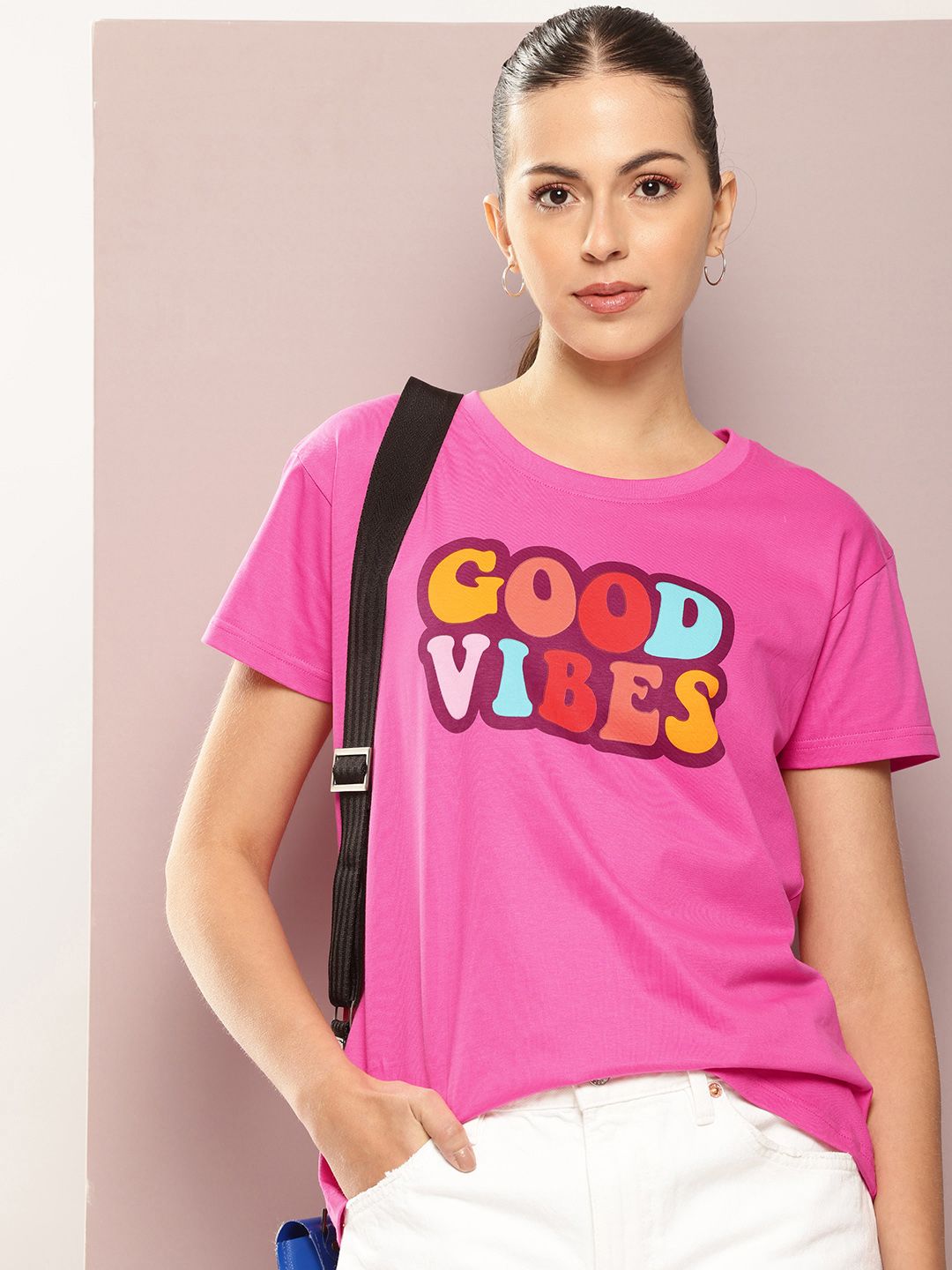 DILLINGER Typography Printed Drop-Shoulder Sleeves Pure Cotton Boxy T-shirt