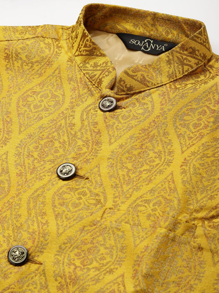 SOJANYA Kurta Hitam Lelaki dengan Jaket Churidar & Nehru