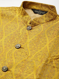 SOJANYA Kurta Hitam Lelaki dengan Jaket Churidar & Nehru