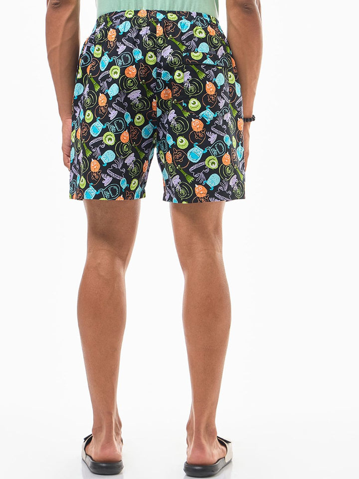 Bewakoof Black Printed Anti-Roll Cotton Boxers