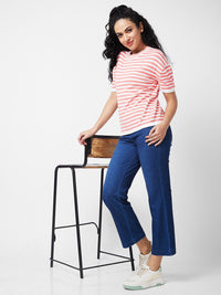 SPYKAR Striped Cotton Boxy T-shirt