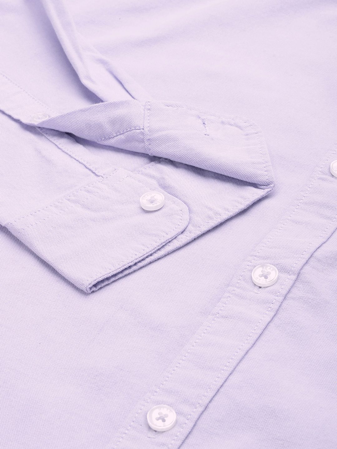THE BEAR HOUSE Men Lavender Pure Cotton Solid Slim Fit Casual Shirt