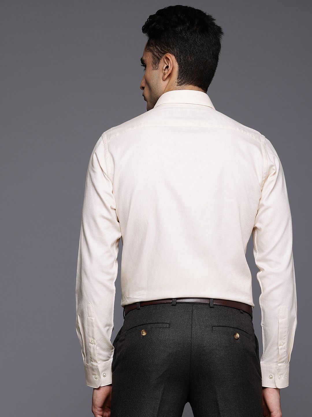 Raymond Pure Cotton Self-Design Slim Fit Formal Shirt