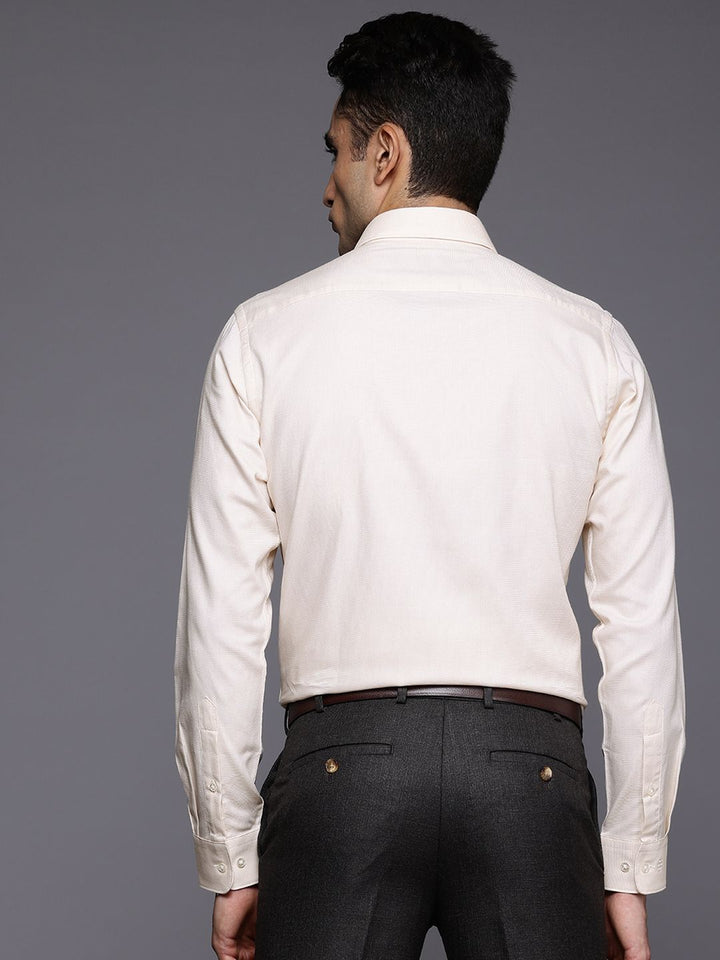 Raymond Pure Cotton Self-Design Slim Fit Formal Shirt