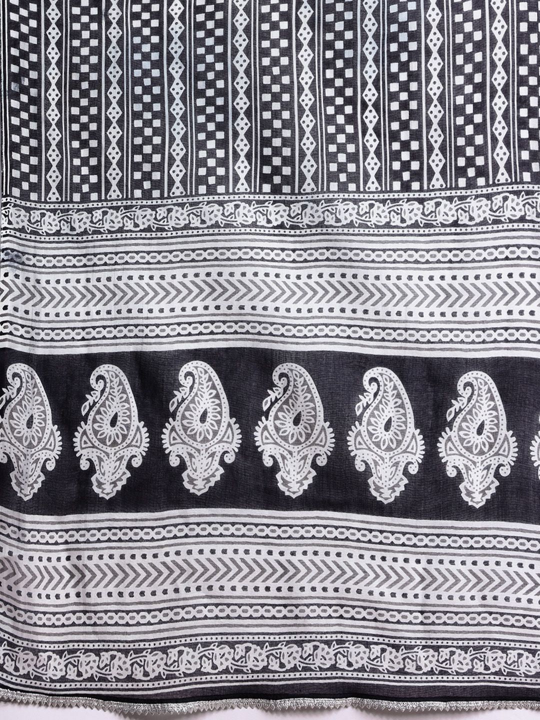 Indo Era Printed Mirror Work Pure Cotton Kurta With Palazzos & Dupatta