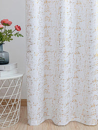 URBAN SPACE White & Gold-Toned Black Out Long Door Curtain