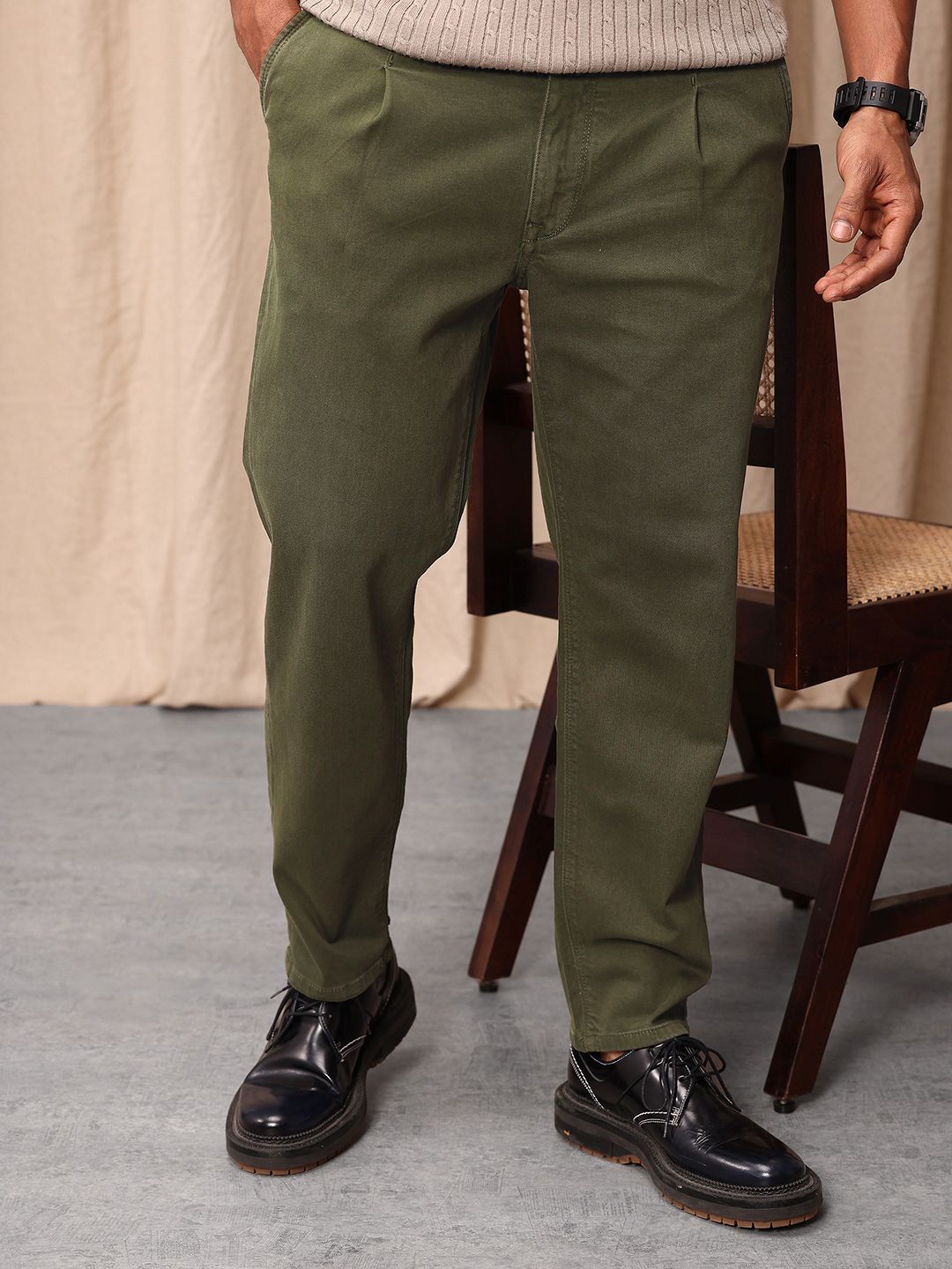 Mr Bowerbird Men Tapered Cropped Fit Stretchable Jeans