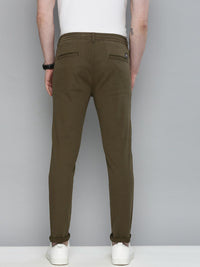 The Indian Garage Co Men Olive Green Slim Fit Chinos Trousers