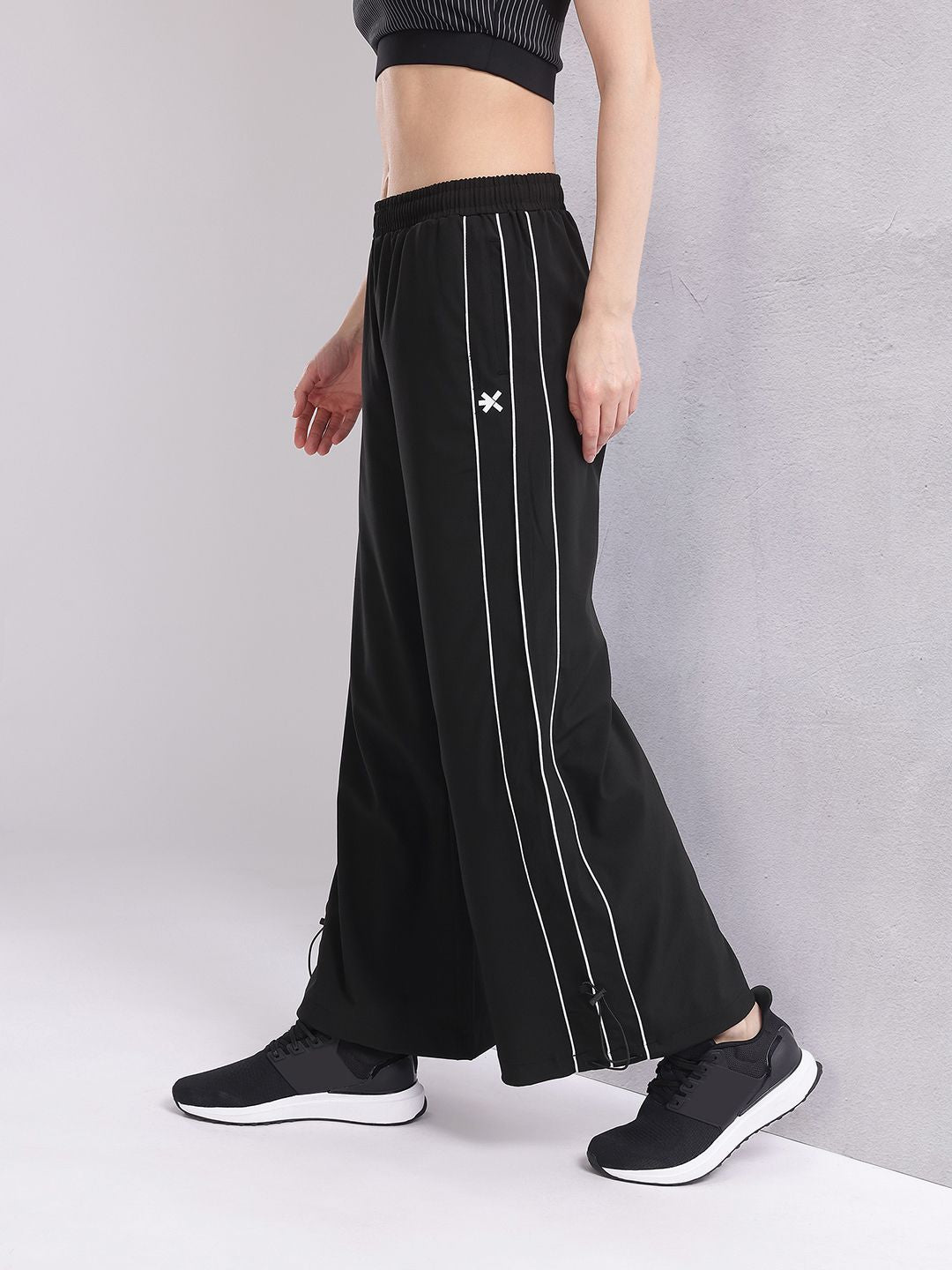 HRX by Hrithik Roshan Women Contrast Piping Rapid-Dry Flared Training Track Pants